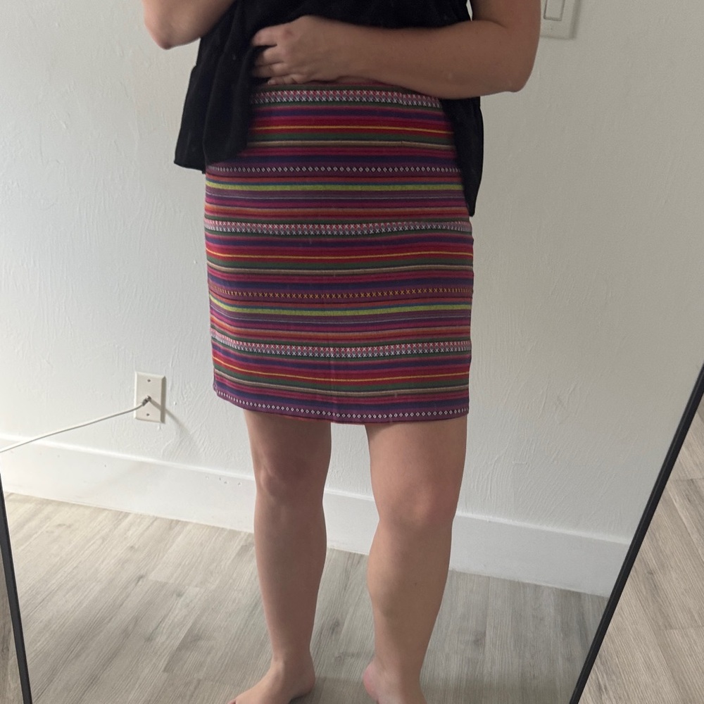 Kaisely Multicolor Striped Mini Skirt